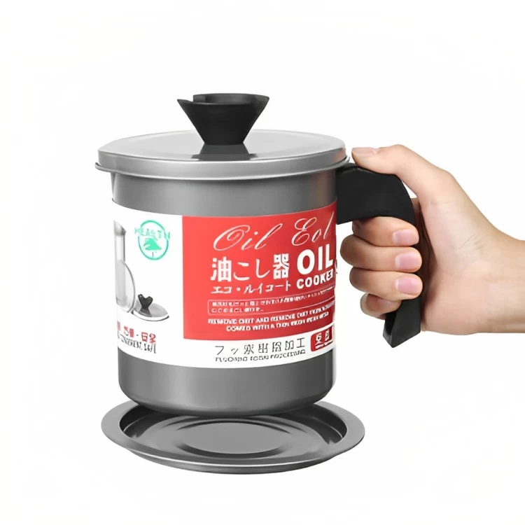 مصفاة زيت استانلس ستيل، 1.4 لتر- فضي